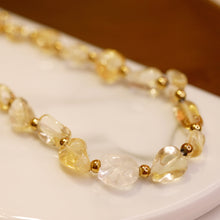 Load image into Gallery viewer, 18K Gold Plated Gold Rutilated Quartz Bracelet