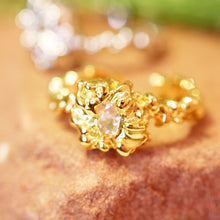 Load image into Gallery viewer, 18K Gold Plated / Silver Plated Open Titanium Lava CZ Ring