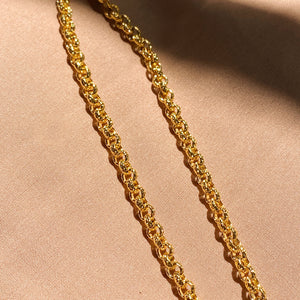 18K Gold Plated Chunky Textured Cable Chain Necklace