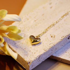 18K Gold Plated Gold Heart Pendant Necklace