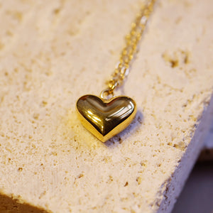 18K Gold Plated Gold Heart Pendant Necklace