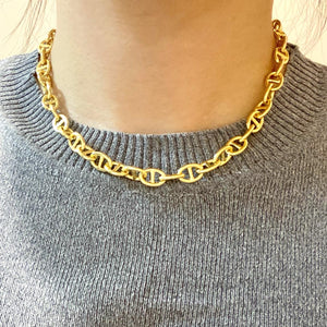 18K Gold Plated Pig Nose Chain Necklace