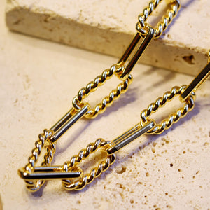 18K Gold Plated Twisted Cable Chain Necklace
