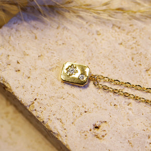 18K Gold Plated Cubic Zirconia Mini Stars Pendant Necklace