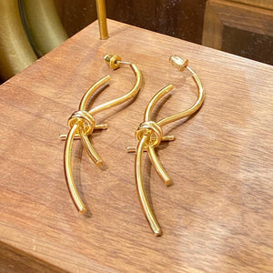18K Gold Plated Bowknot Drop Earrings