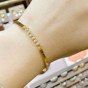 18K Gold Plated CZ Snake Chain Bracelet
