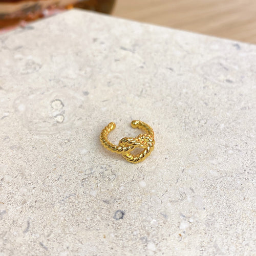 18K Gold Plated Twisted Knot Ear Cuff