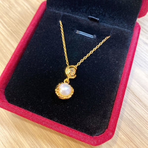 18K Gold Plated Peanut Hardware Pearl Necklace