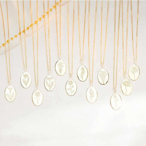 Personalized Birth-flower Charm Necklaces
