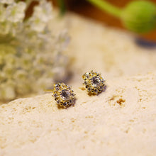 Load image into Gallery viewer, 18K Gold Plated Cubic Zirconia Little Sun Earrings