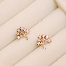 Load image into Gallery viewer, S925 Silver Mini Cubic Zirconia Tree Stud Earrings