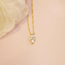 Load image into Gallery viewer, 18K Gold Plated Mini Olive Shaped Cubic Zirconia Necklace