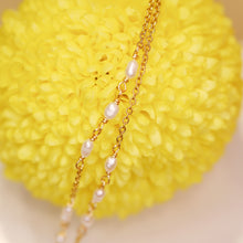 將圖片載入圖庫檢視器 18K Gold Plated Mini Star Pendant Charm Necklace with Mini Pearls