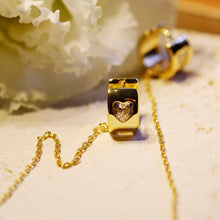 Load image into Gallery viewer, Gold Mini Cubic Zirconia Heart Huggie Pearl Drop Earrings