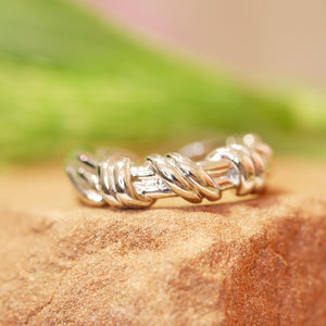 Silver Plated Open Titanium Rope Ring