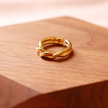Load image into Gallery viewer, 18K Gold Plated Open Titanium Twisted Ring - Noelle