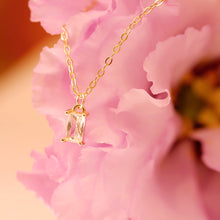 Load image into Gallery viewer, 18K Gold Plated Mini Rectangle Cubic Zirconia Necklace