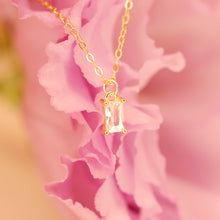 Load image into Gallery viewer, 18K Gold Plated Mini Rectangle Cubic Zirconia Necklace