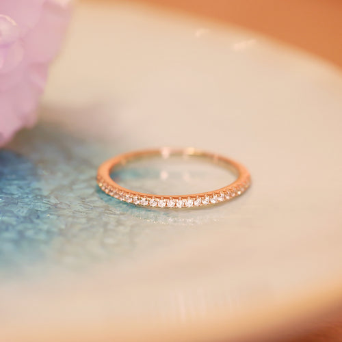 Rose Gold Plated Pave Cubic Zirconia Ring