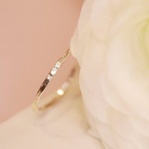 S925 Silver Hammered Ring - Thin