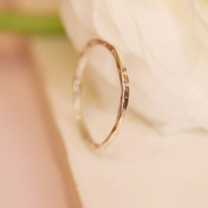 S925 Silver Hammered Ring - Thin