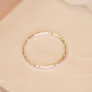 S925 Silver Hammered Ring - Ultra Thin