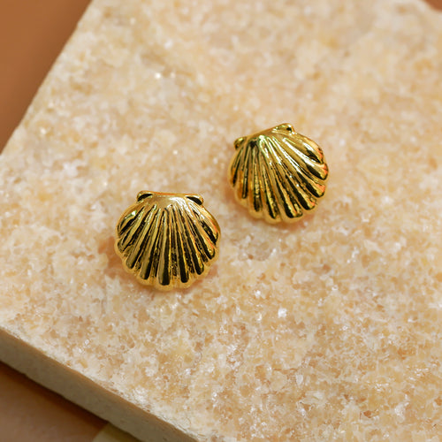 18K Gold Plated Shell Stud Earrings