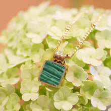 Load image into Gallery viewer, Spanish 18K Gold Plated Malachite Necklace