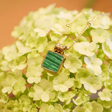 Load image into Gallery viewer, Spanish 18K Gold Plated Malachite Necklace