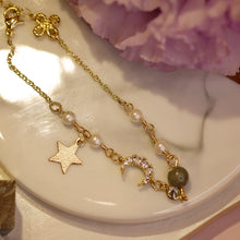 將圖片載入圖庫檢視器 18K Gold Plated Starry Pearl Bracelet