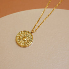 Load image into Gallery viewer, 18K Gold Plated Sun Coin Necklace
