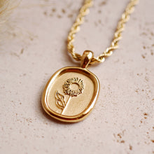 Load image into Gallery viewer, 18K Gold Plated Sunflower Pendant Necklace