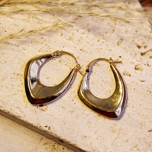 18K Gold Plated Teardrop Huggie Earrings