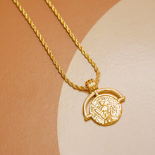 Load image into Gallery viewer, 18K Gold Plated Tempor Warrior Pendant Twisted Chain Necklace