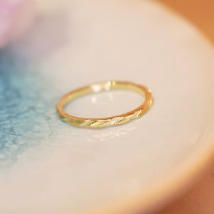 18K Gold Plated Thin Twill Ring