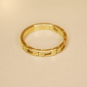 18K Gold Plated Titanium Chain Hollow-out Ring - Winka