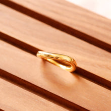 Load image into Gallery viewer, 18K Gold Plated Brass Smooth Wave Ring