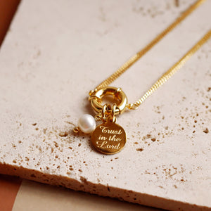 18K Gold Plated “Trust in the Lord” Double Chain Necklace