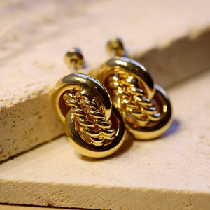 Twisted Double Knot Brass Earrings