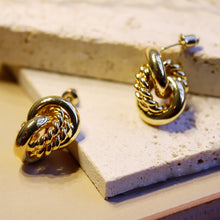 Load image into Gallery viewer, Twisted Double Knot Brass Earrings