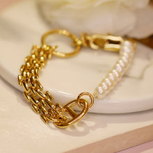 Load image into Gallery viewer, 18K Gold Plated Pig Nose Knot with Unbalanced Chain Bracelet - Kearen