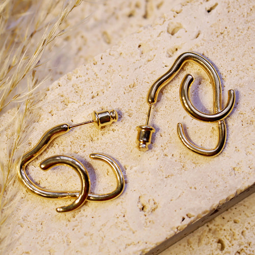 18K Gold Plated Unique Geometric Earrings