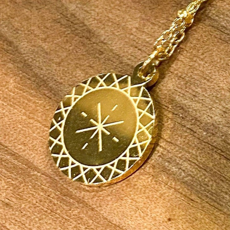 18K Gold Plated Geometric Coin Necklace