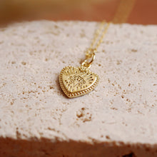 Load image into Gallery viewer, 18K Gold Plated Vintage Deboss Heart Necklace