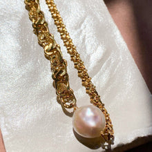 將圖片載入圖庫檢視器 18K Gold Plated “Trust in the Lord” Baroque Pearl Necklace