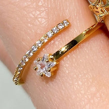 Load image into Gallery viewer, 18K Gold Plated Front Open Star Cubic Zirconia Ring
