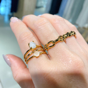 18K Gold Plated French Brass Link Ring