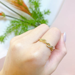 18K Gold Plated Infinity Symbol Hollow-Out CZ Ring