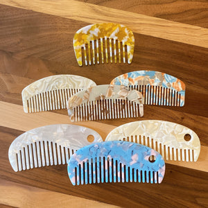 Multicolour French Style Tortoise Shell Resin Combs - Sunset